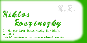 miklos roszinszky business card